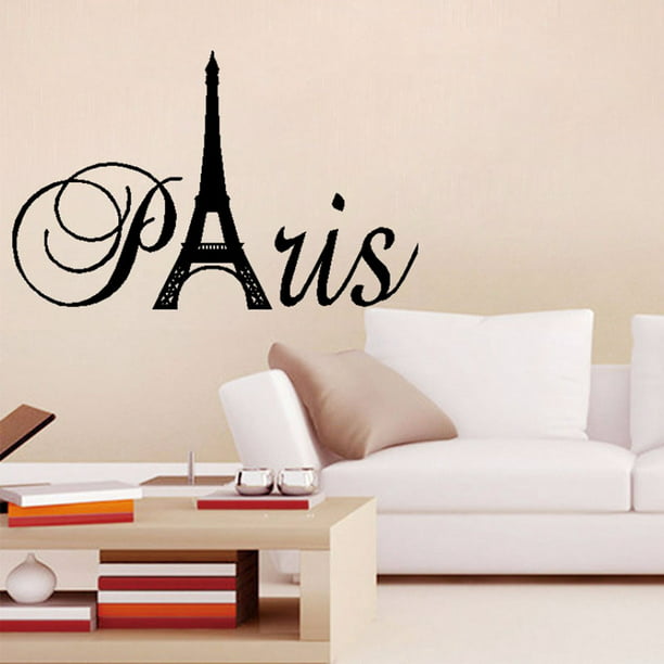 MEET ME IN PARIS Wall Decals Gold Eiffel Tower Words Quote Room Decor Stickers